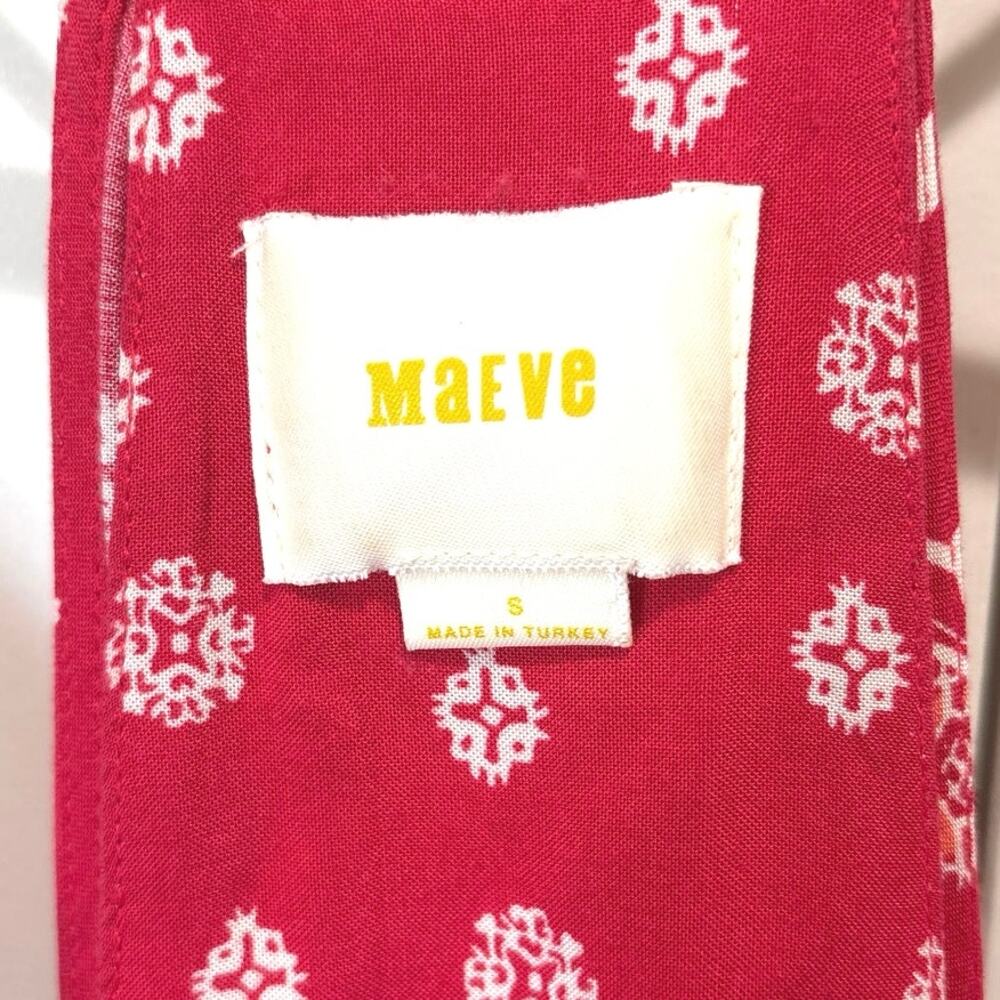 Maeve Anthropologie Kira Printed Maxi Dress Red Purple Size Small - Picture 3 of 11